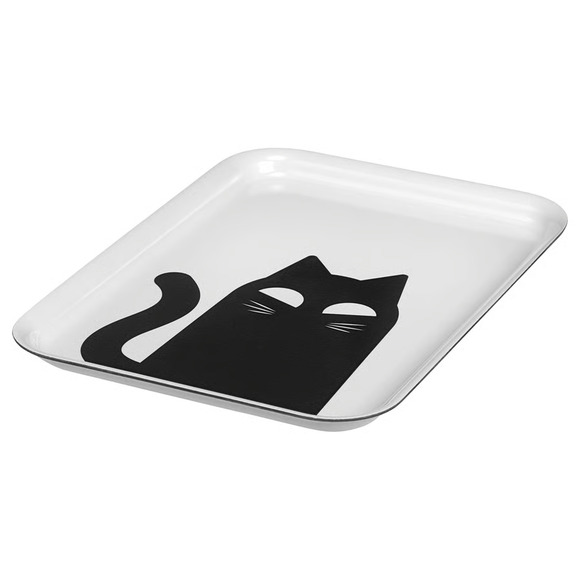 IKEA KUSTFYR Tray, White/Cat Black, 8"x11" (706.143.12) NEW - Picture 1 of 2